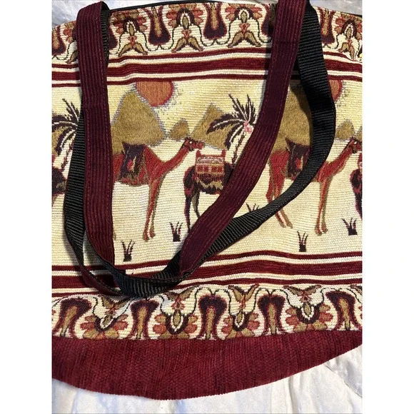 TET Turkish Tapestry‎ Shoulder Bag Purse Tote Camel Design Handles Boho Hippie - Picture 4 of 12
